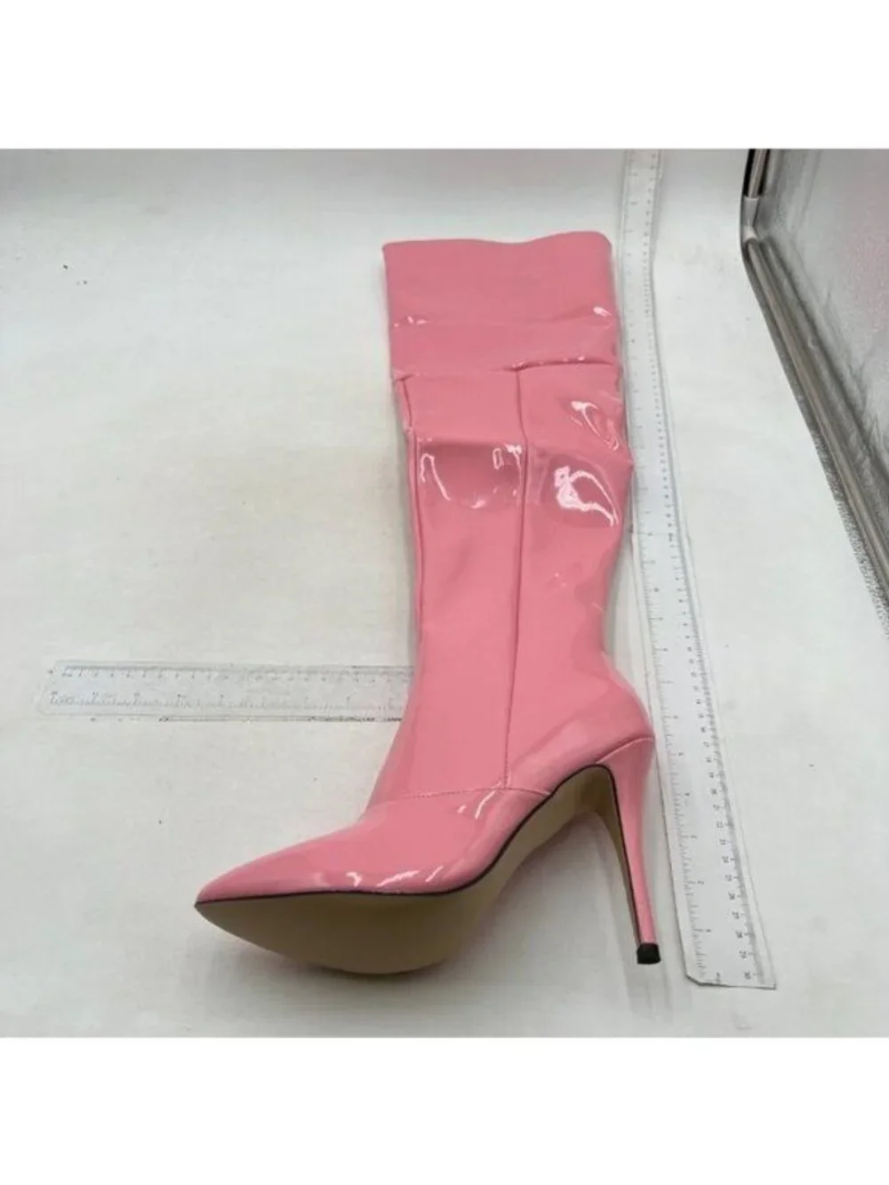FSJ Women Fashion Pointed Toe Stiletto Heel Thigh High Over The Knee Boots Pink